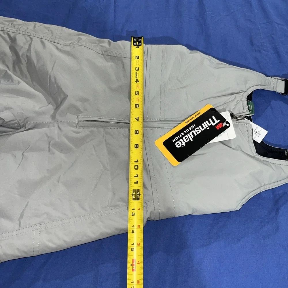 LL BEAN COLD BUSTER BIBS SIZE 8 KIDS Gray SNOW PANTS WINTER 3M THINSULATE NWT